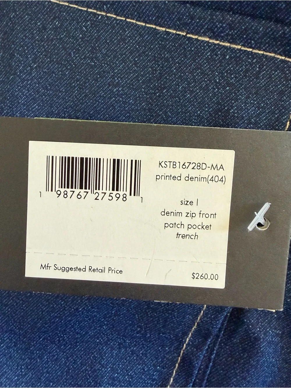 kate spade cobalt blue hooded rain jacket size L